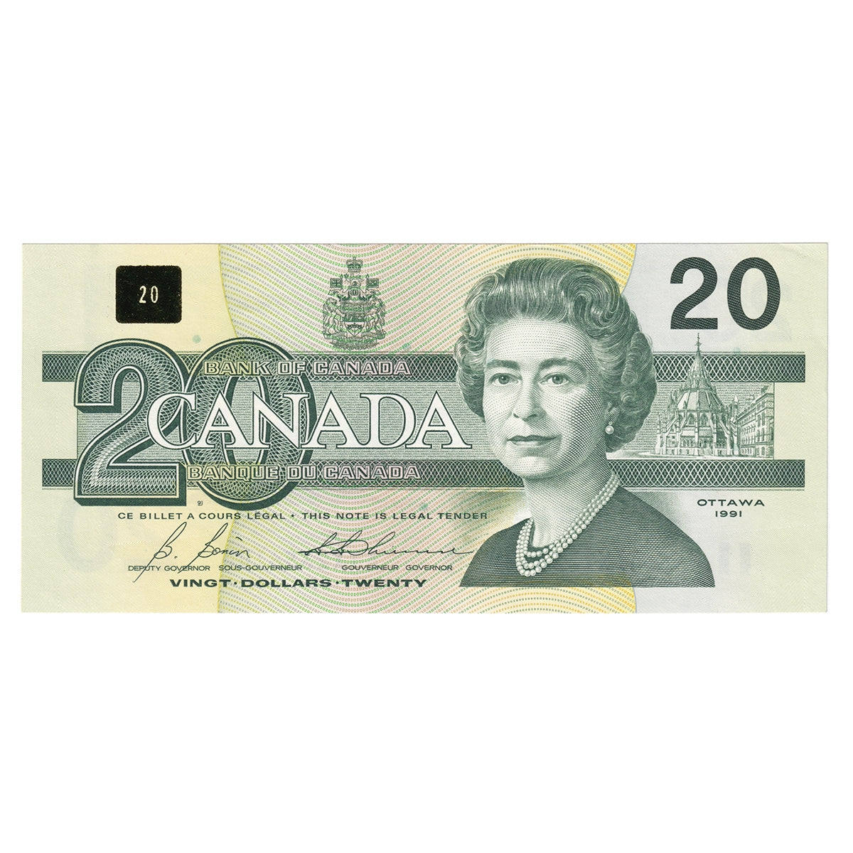 BC-58bA-i 1991 Canada $20 Bonin-Thiessen, AIX, UNC