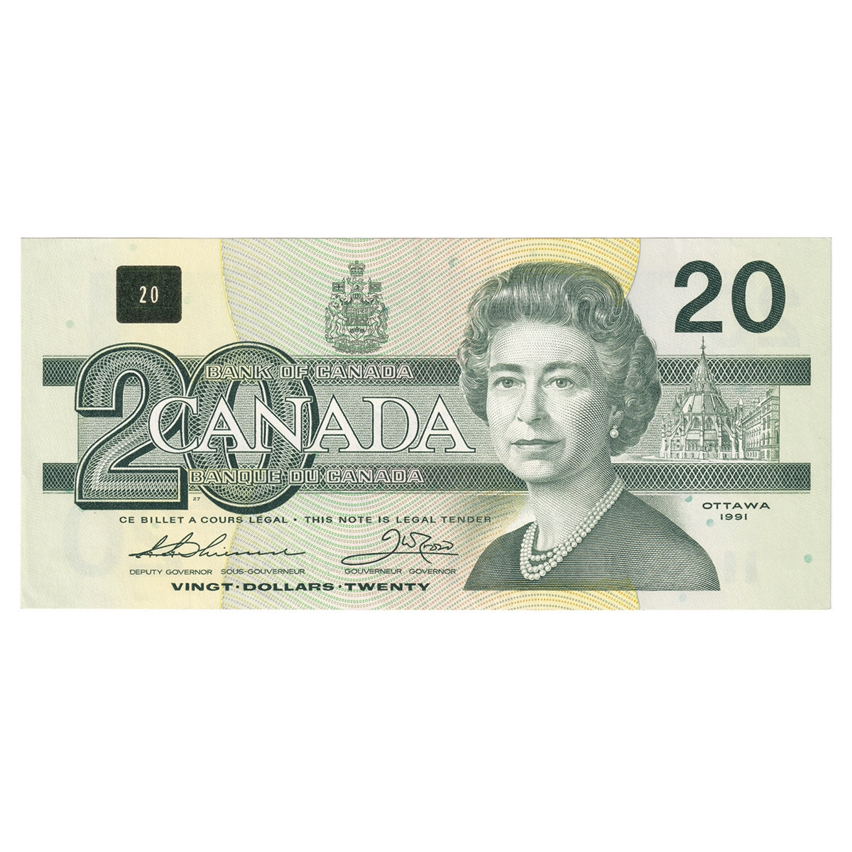 BC-58a-i 1991 Canada $20 Thiessen-Crow, EIU, AU