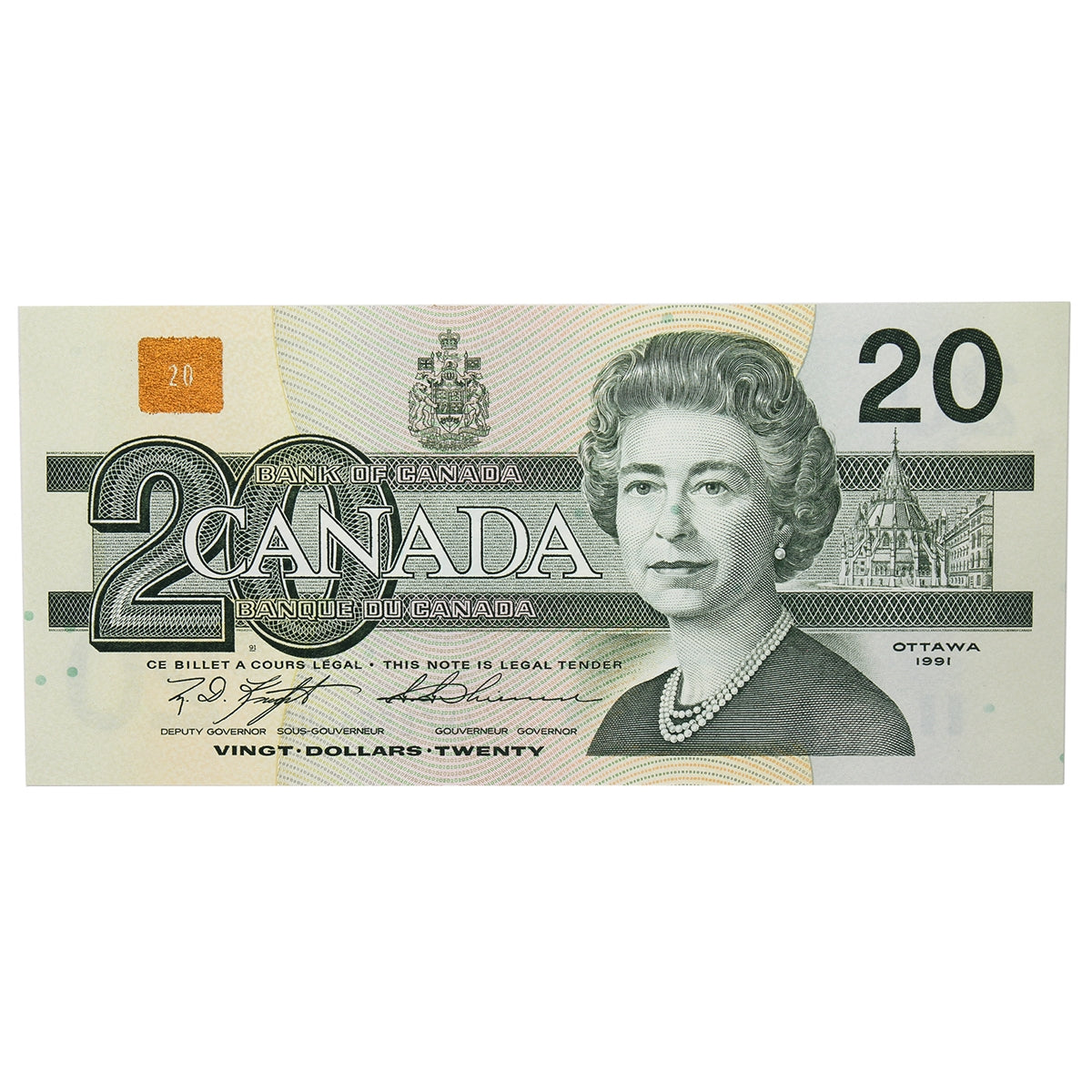BC-58c 1991 Canada $20 Knight-Thiessen, AWF, Choice Uncirculated (CUNC63)