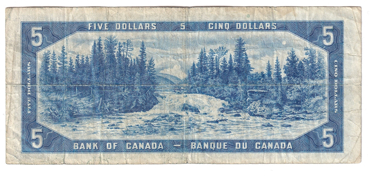 BC-31b 1954 Canada $5 Beattie-Coyne, Devil's Face, D/C, VG-F (VG10)