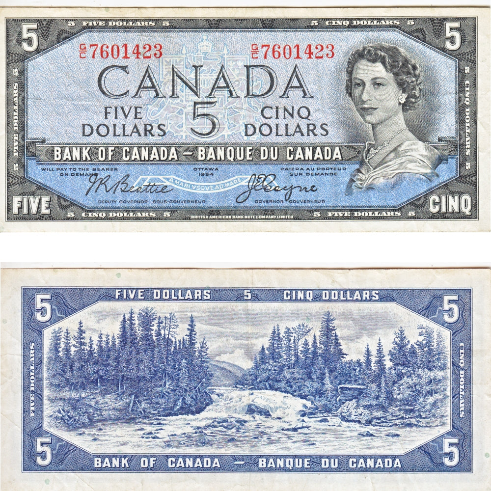 BC-31b 1954 Canada $5 Beattie-Coyne, Devil's Face, G/C, Very Fine (VF20)