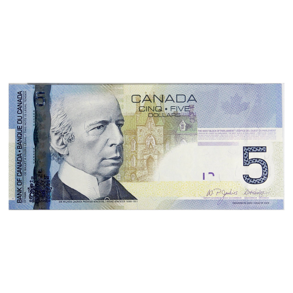 BC-67a 2006 Canada $5 Jenkins-Dodge, AOP, Choice Uncirculated (CUNC63)