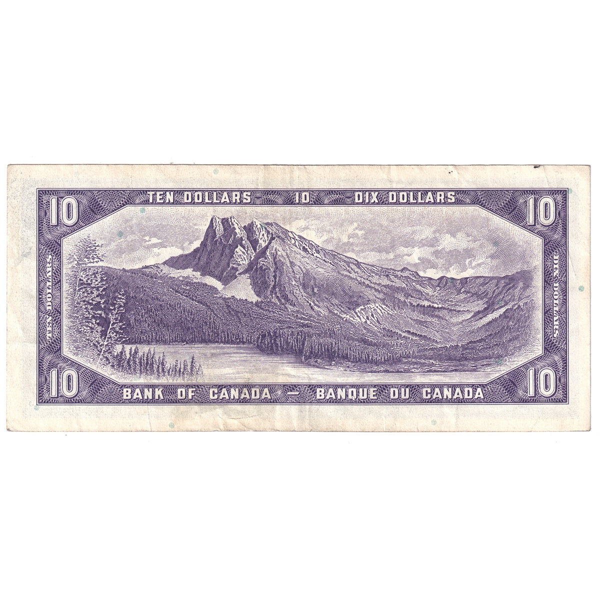 BC-40b 1954 Canada $10 Beattie-Rasminsky, T/T, Very Fine (VF20)