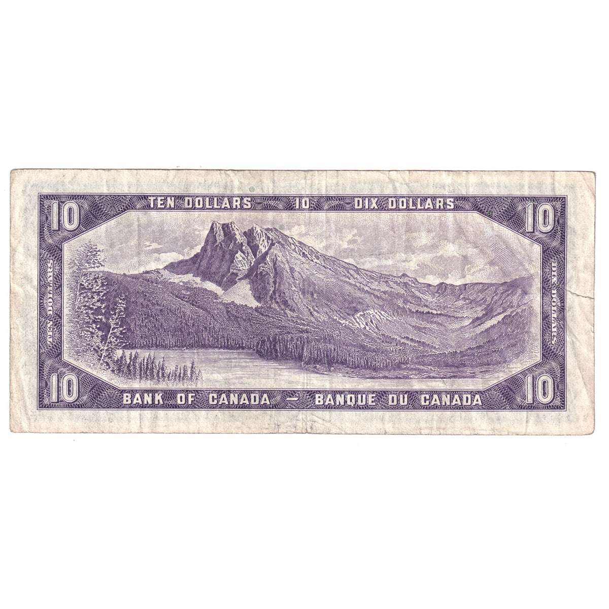 BC-40b 1954 Canada $10 Beattie-Rasminsky, P/V, F-VF (F15)
