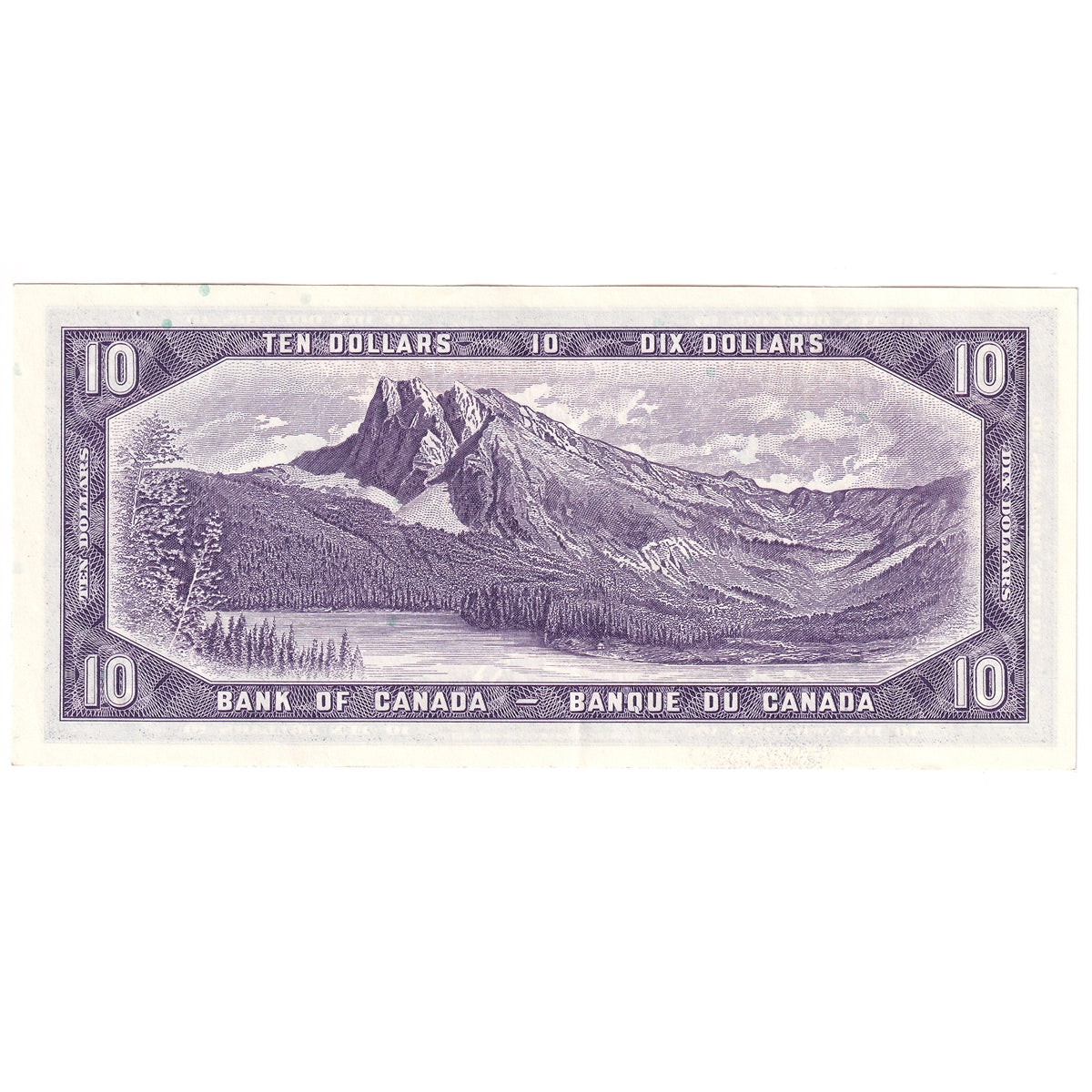 BC-40b 1954 Canada $10 Beattie-Rasminsky, T/T, Almost Uncirculated (AU50)