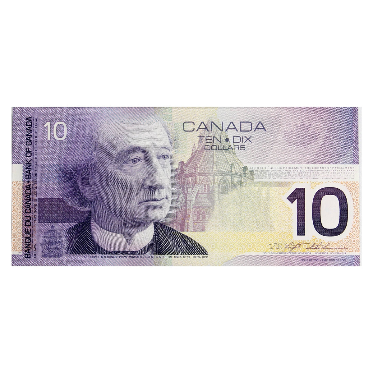 BC-63a 2000 Canada $10 Knight-Thiessen, FDU, AU-UNC (AU55)