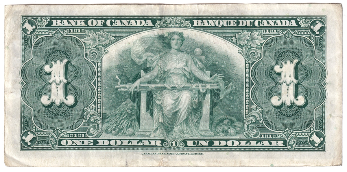 BC-21d 1937 Canada $1 Coyne-Towers, W/N, VF-EF (VF30)