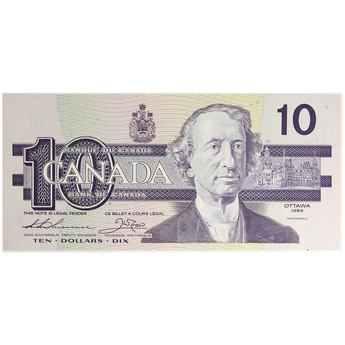 BC-57a 1989 Canada $10 Thiessen-Crow, AEF, UNC