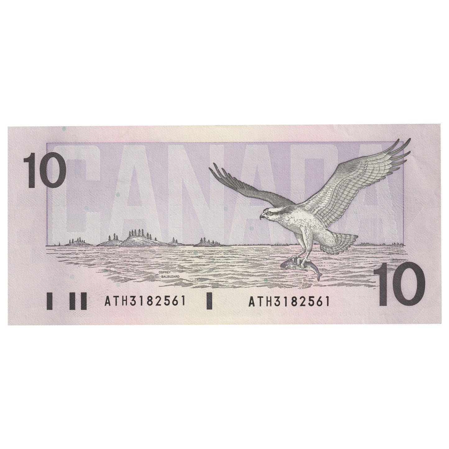 BC-57a 1989 Canada $10 Thiessen-Crow, ATH, AU