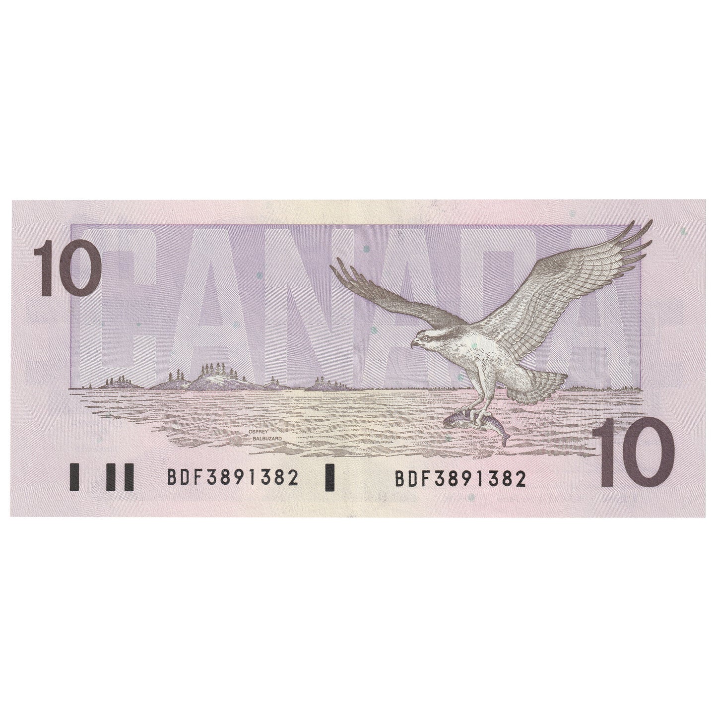 BC-57a 1989 Canada $10 Thiessen-Crow, BDF, AU