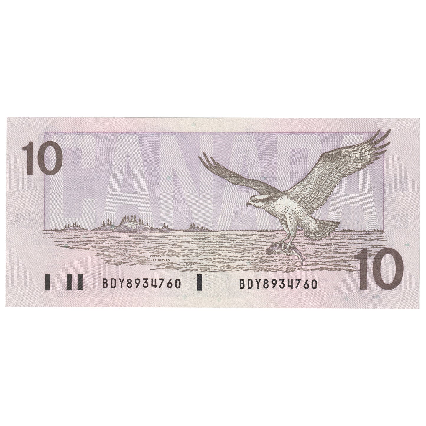 BC-57b 1989 Canada $10 Bonin-Thiessen, BDY, AU