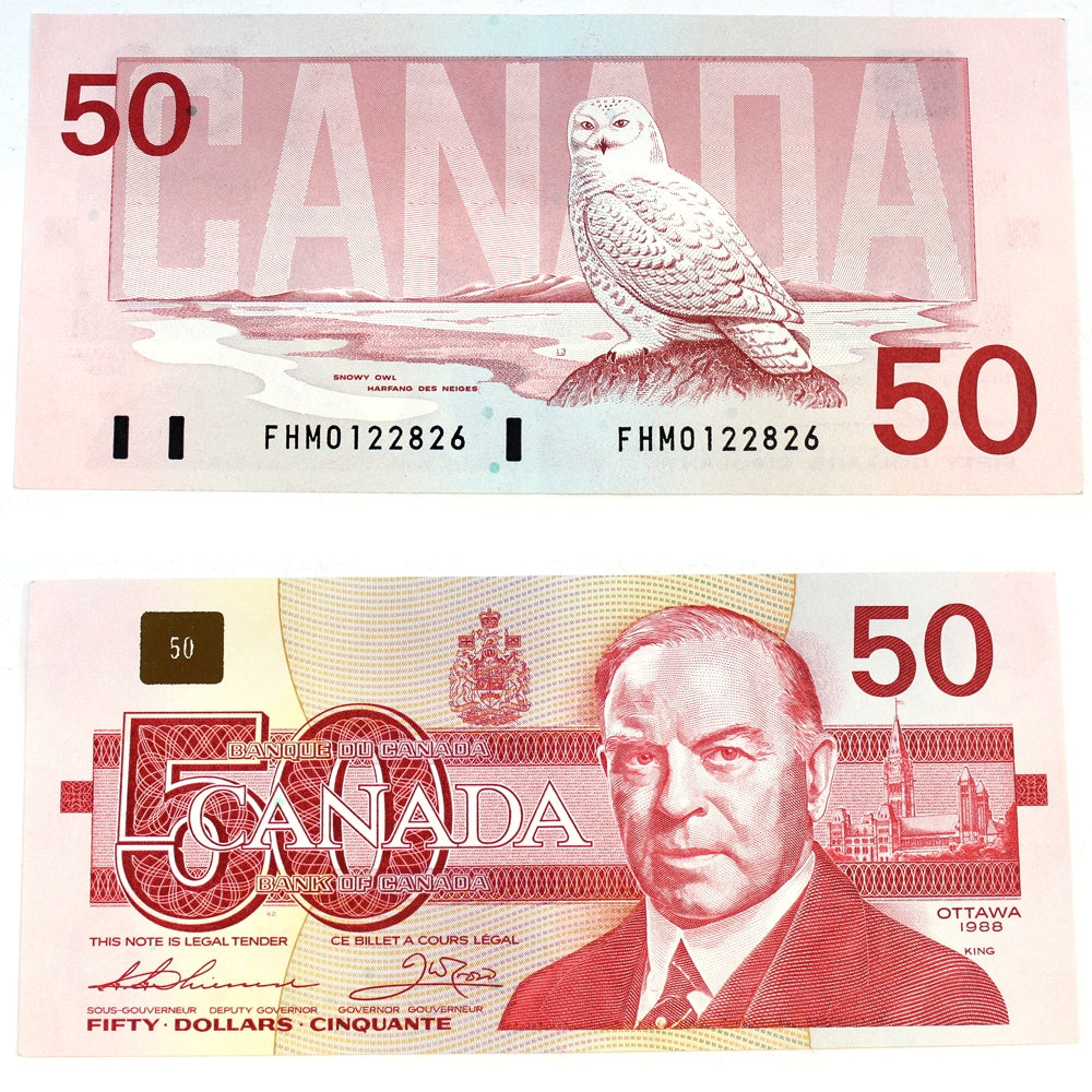 BC-59a 1988 Canada $50 Thiessen-Crow, FHM, EF-AU (EF45)