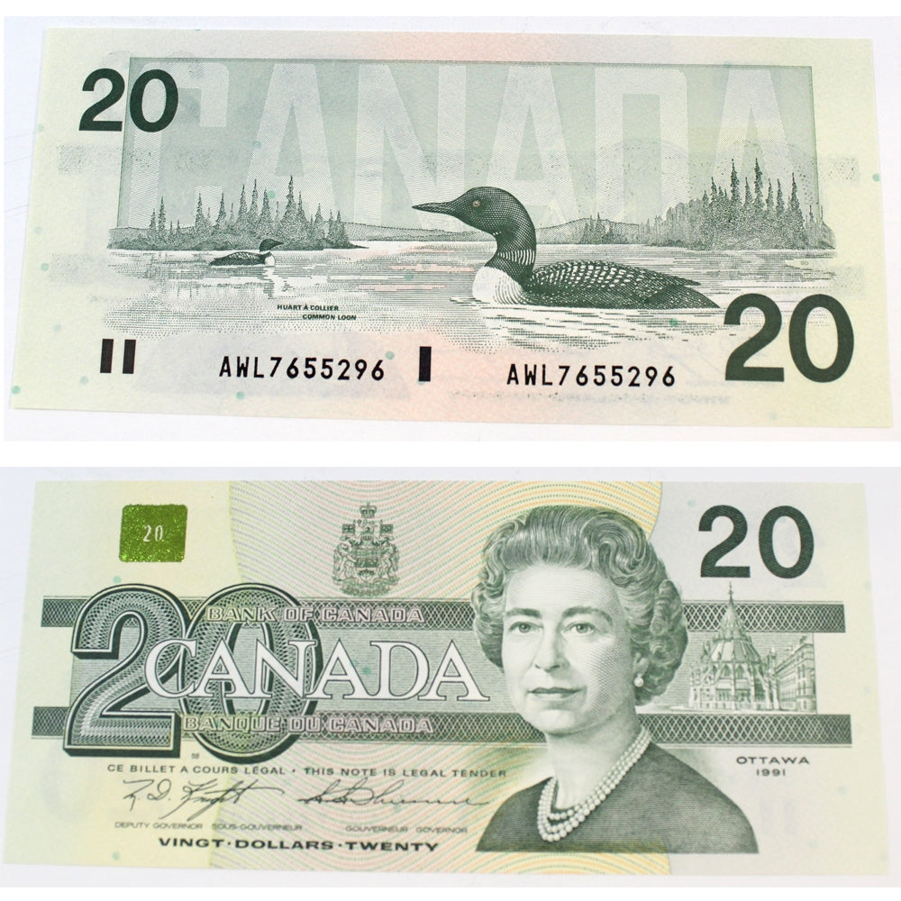 BC-58c 1991 Canada $20 Knight-Thiessen, AWL, Choice Uncirculated (CUNC63)