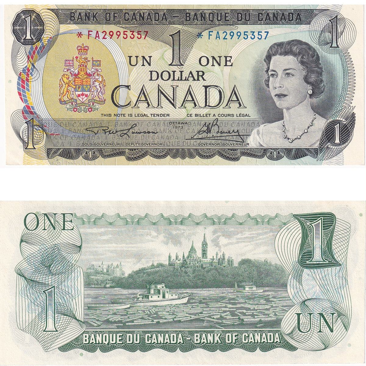 BC-46aA 1973 Canada $1 Lawson-Bouey, *FA, AU-UNC