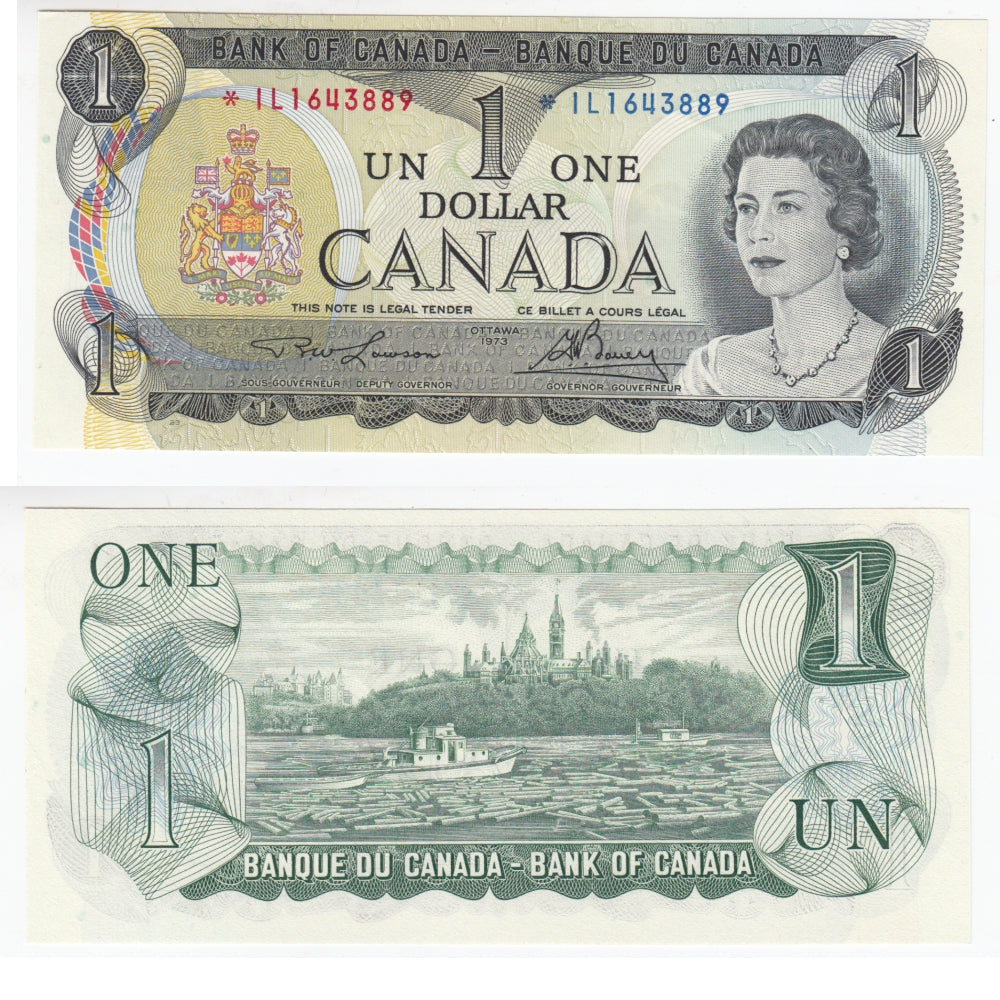 BC-46aA 1973 Canada $1 Lawson-Bouey, *IL, AU-UNC (AU55)