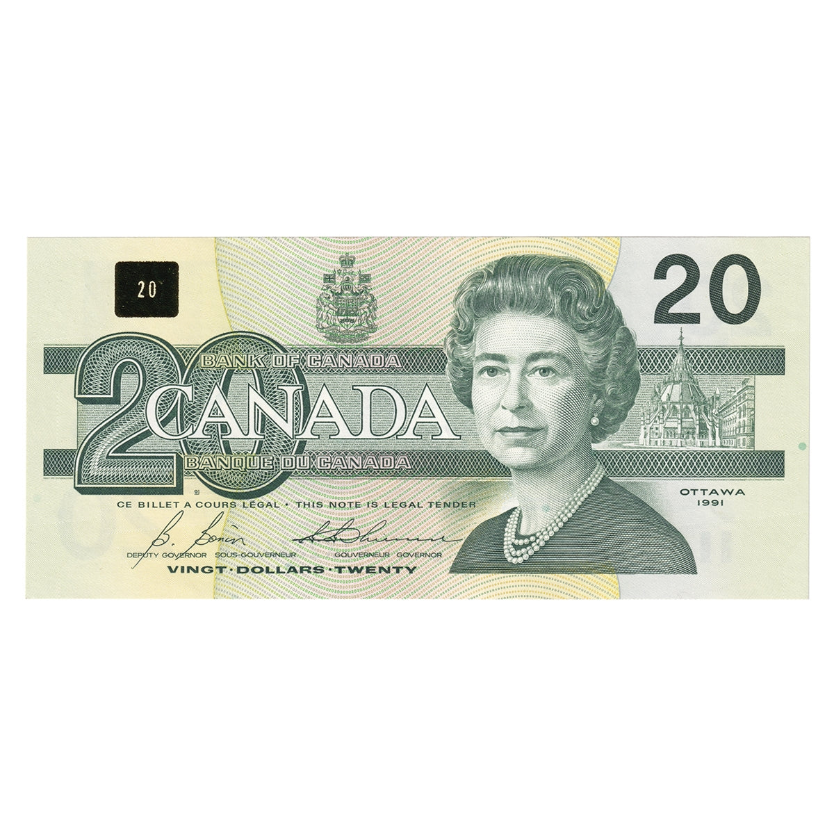 BC-58bA-i 1991 Canada $20 Bonin-Thiessen, AIX, AU-UNC (AU55)