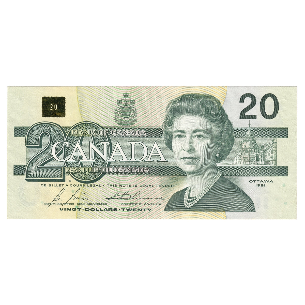 BC-58bA-i 1991 Canada $20 Bonin-Thiessen, AIX, Extra Fine (EF40)