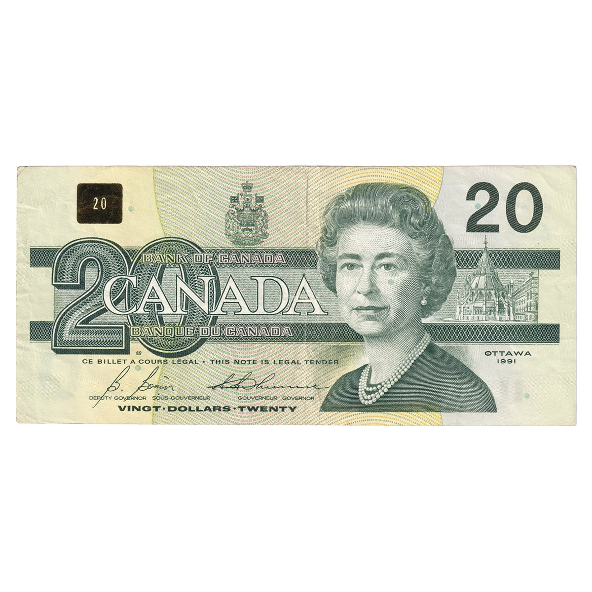 BC-58bA-i 1991 Canada $20 Bonin-Thiessen, AIX, Very Fine (VF20)