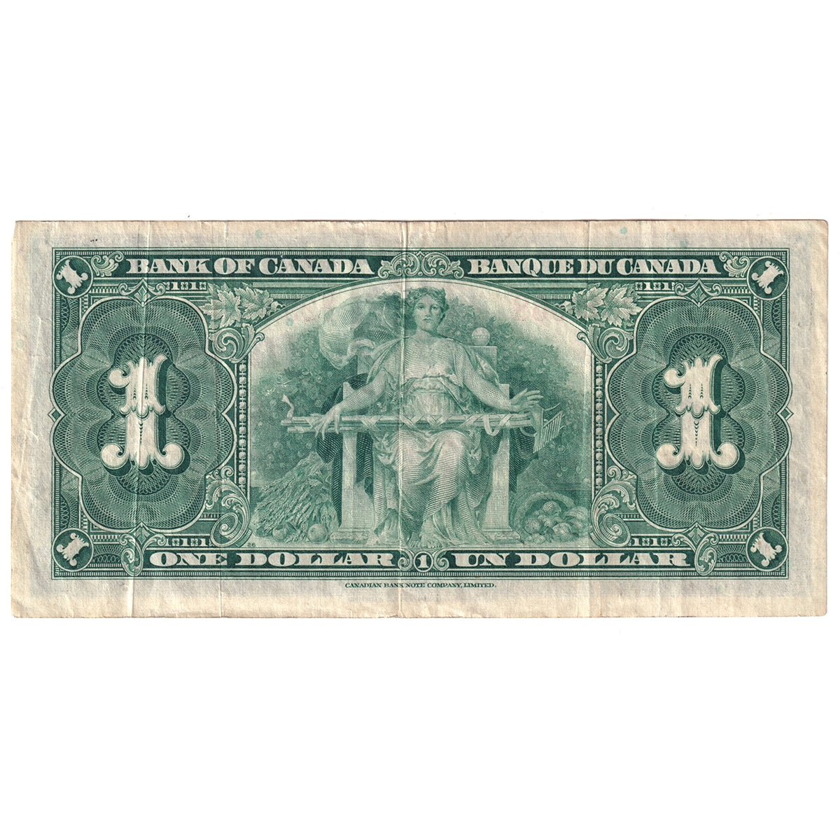 BC-21c 1937 Canada $1 Gordon-Towers, U/L, VF-EF (VF30)