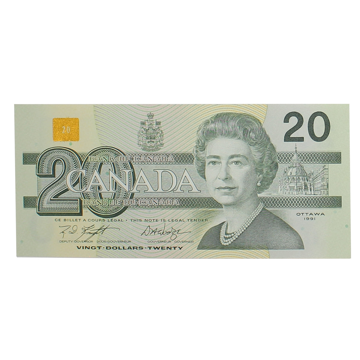 BC-58d 1991 Canada $20 Knight-Dodge, EWK, Choice Uncirculated (CUNC63)