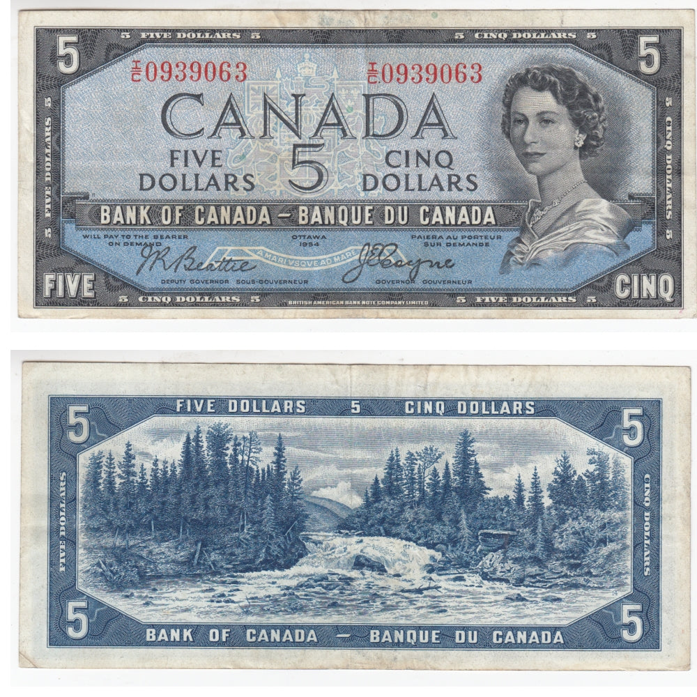 BC-31b 1954 Canada $5 Beattie-Coyne, Devil's Face, I/C, VF
