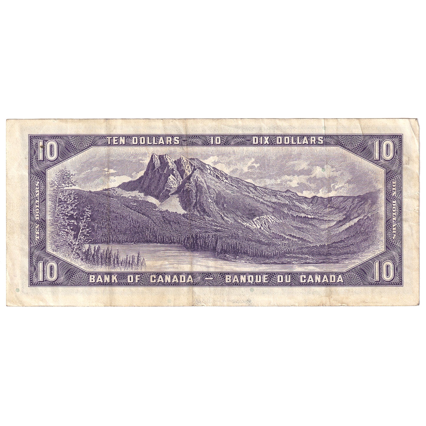 BC-40b 1954 Canada $10 Beattie-Rasminsky, Y/T, VF