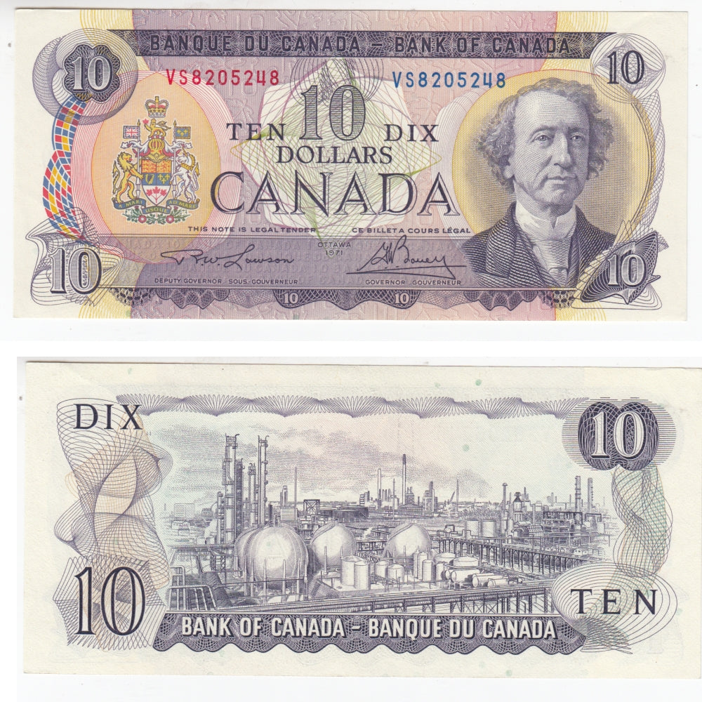 BC-49c 1971 Canada $10 Lawson-Bouey, VS, AU-UNC (AU55)