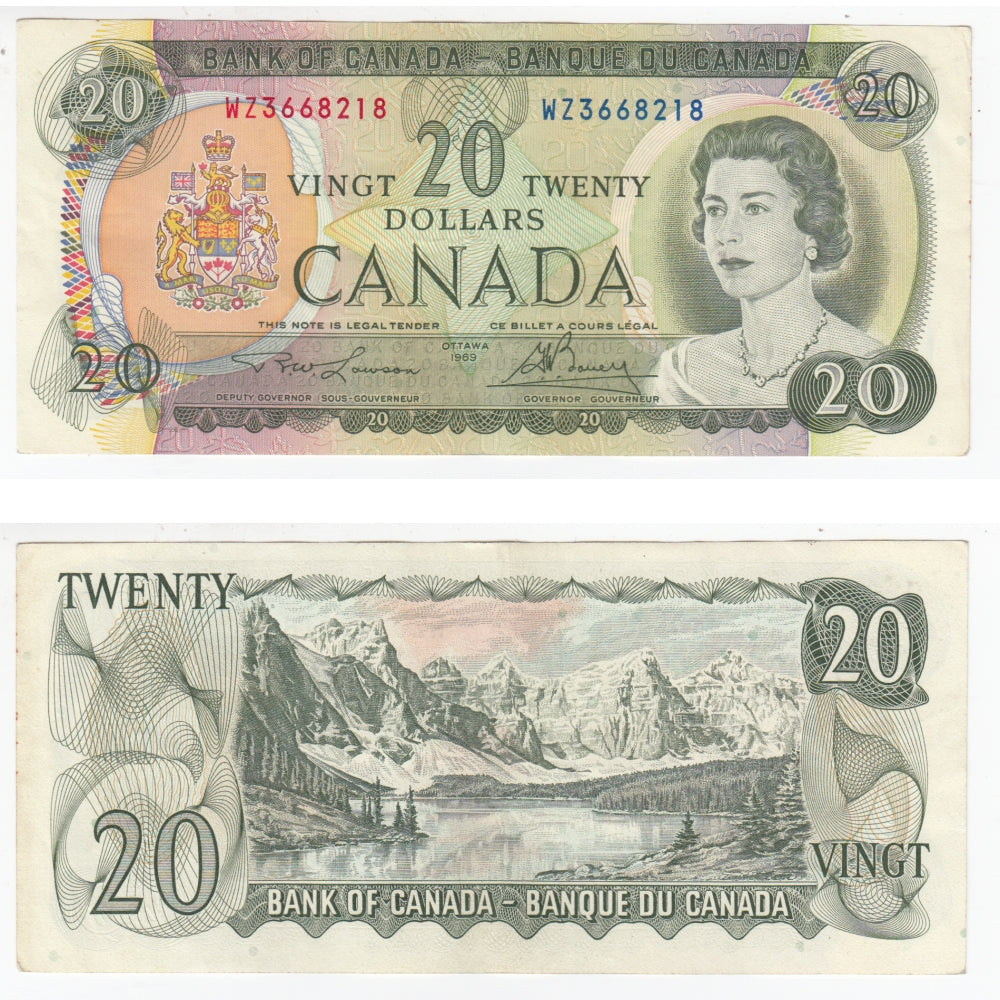 BC-50b 1969 Canada $20 Lawson-Bouey, WZ, Extra Fine (EF40)