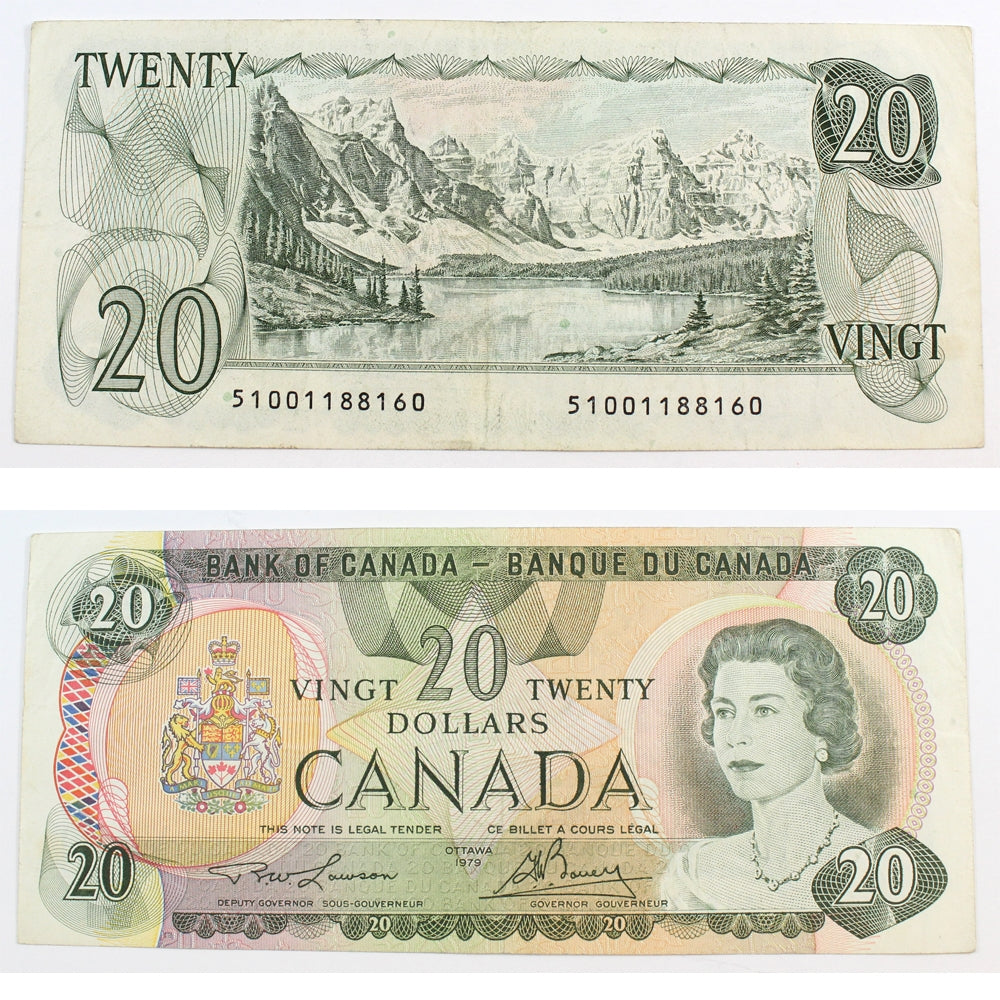 BC-54aA 1979 Canada $20 Lawson-Bouey, 510, F-VF (F15)