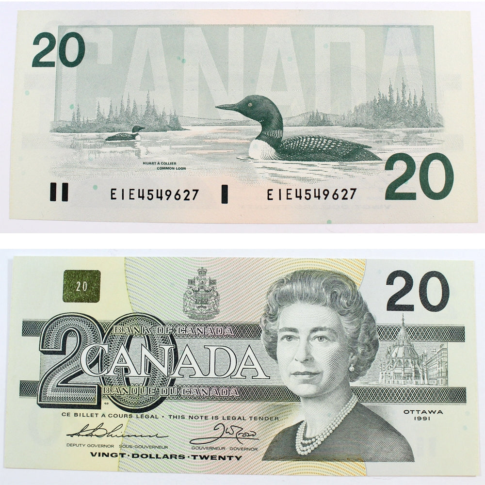 BC-58a 1991 Canada $20 Thiessen-Crow, EIE, Choice Uncirculated (CUNC63)