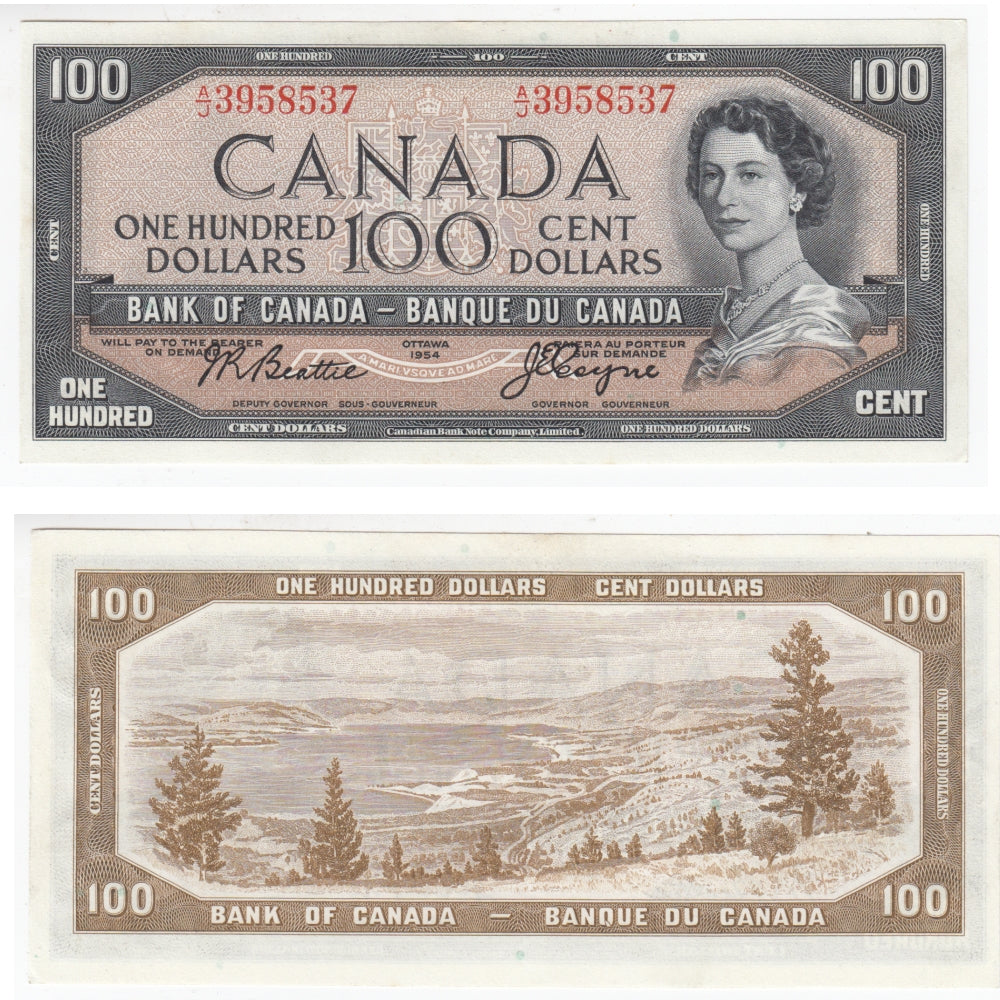 BC-43a 1954 Canada $100 Beattie-Coyne, A/J, Uncirculated (MS60)