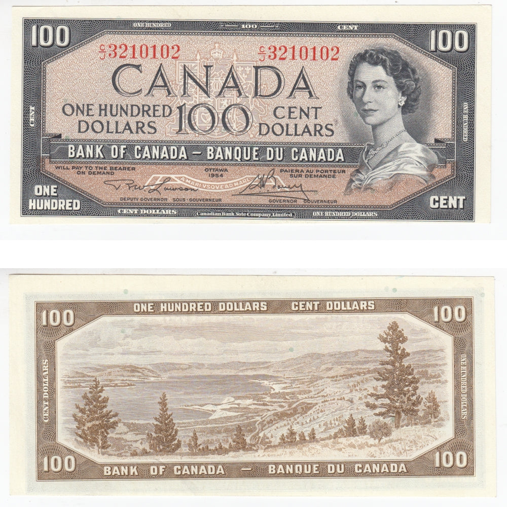 BC-43c 1954 Canada $100 Lawson-Bouey, C/J, AU-UNC (AU55)