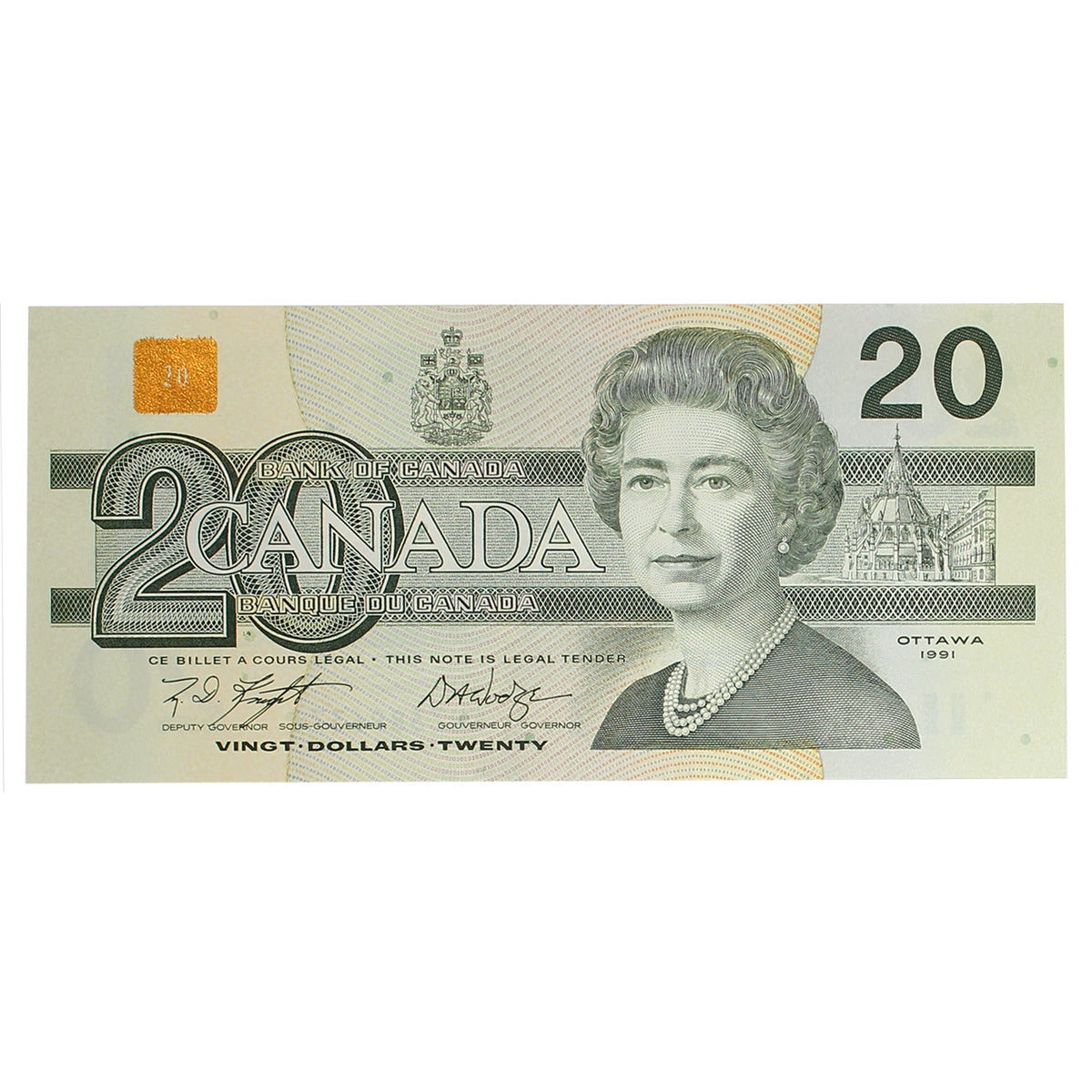 BC-58dA 1991 Canada $20 Knight-Dodge, EWZ (3.888-4.050), Choice Uncirculated (CUNC63)