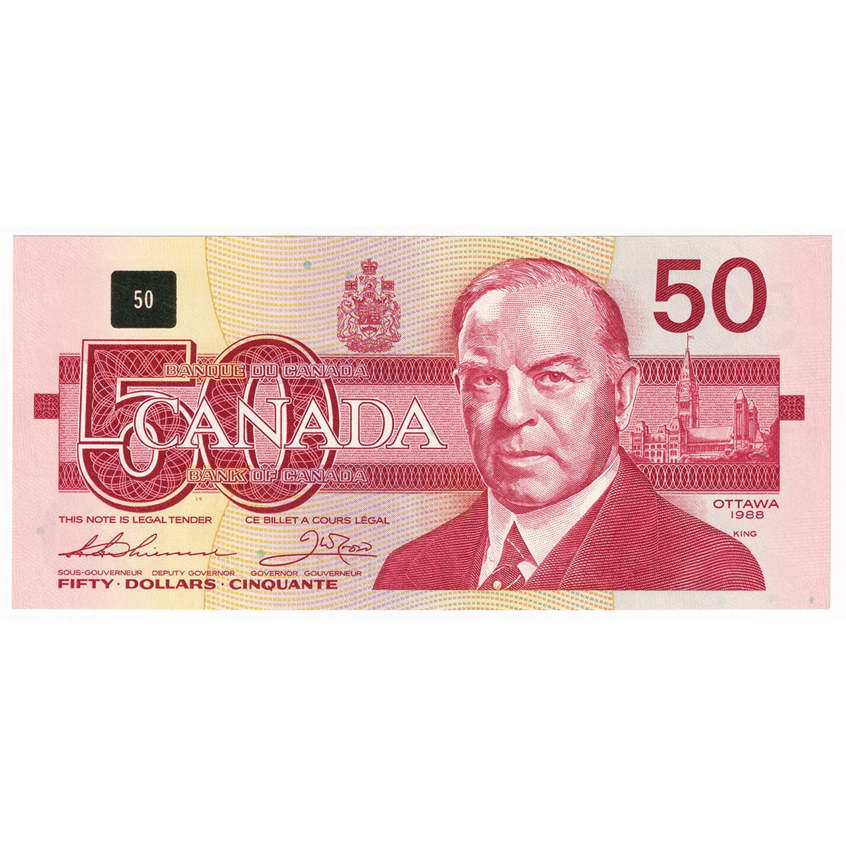 BC-59a 1988 Canada $50 Thiessen-Crow, FHC, UNC