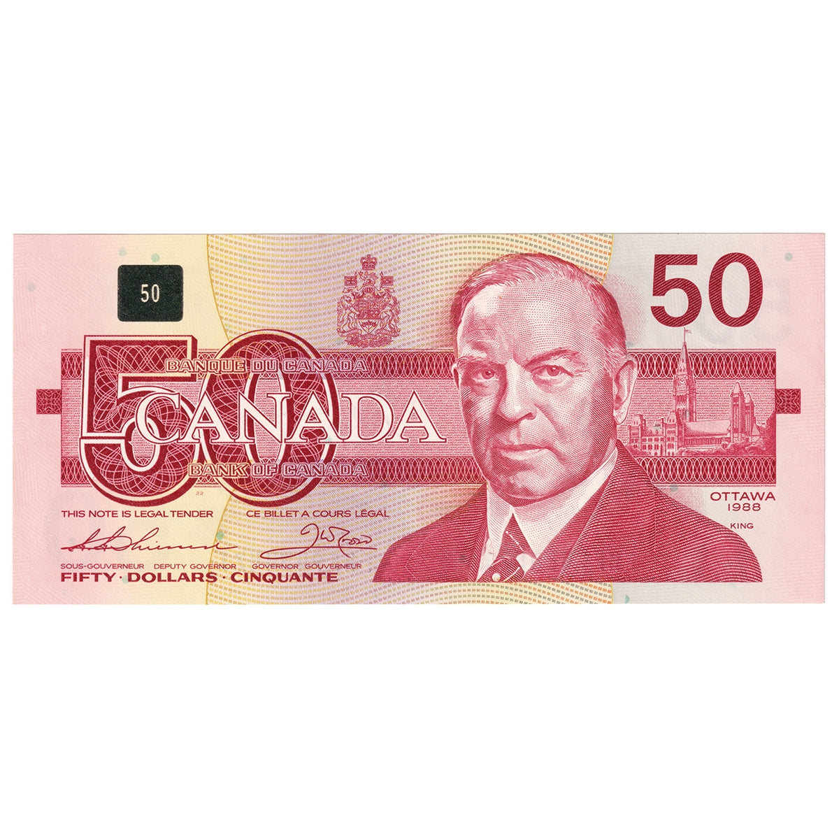 BC-59a 1988 Canada $50 Thiessen-Crow, FHF, AU-UNC (AU55)