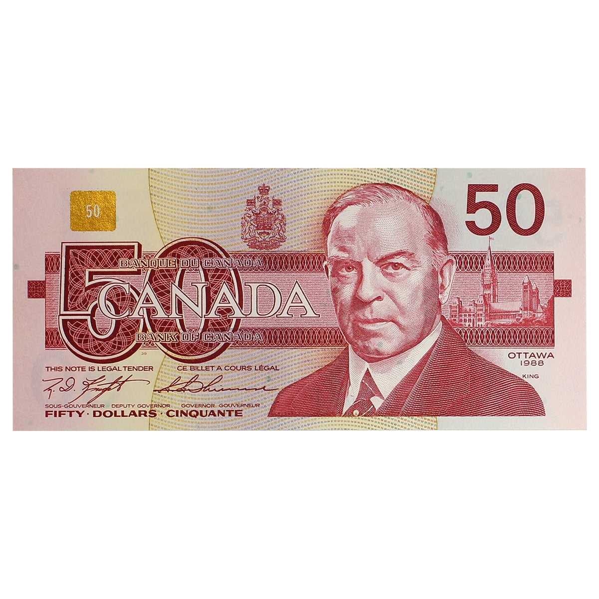 BC-59c 1988 Canada $50 Knight-Thiessen, FHU, AU-UNC (AU55)