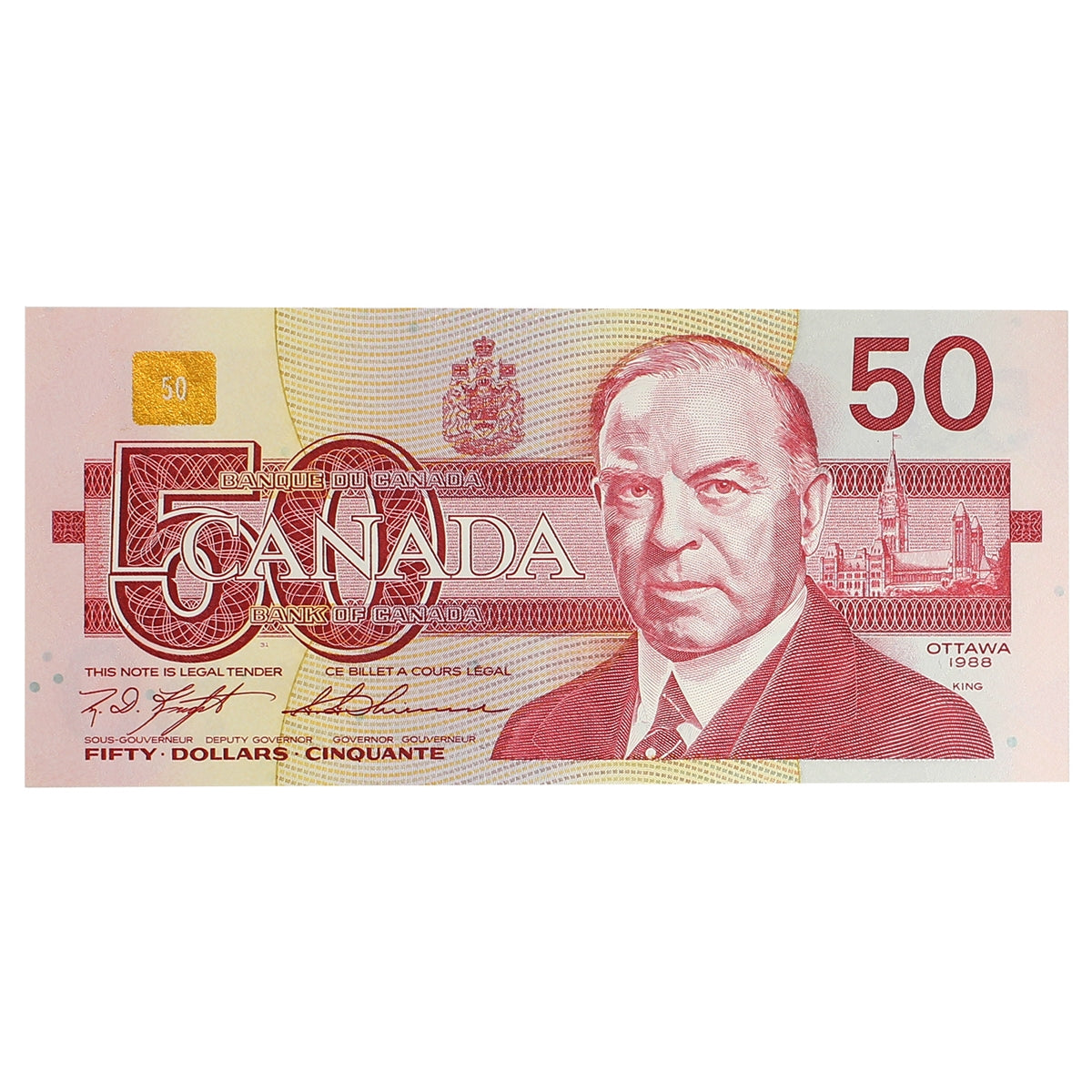 BC-59c 1988 Canada $50 Knight-Thiessen, FHV, UNC