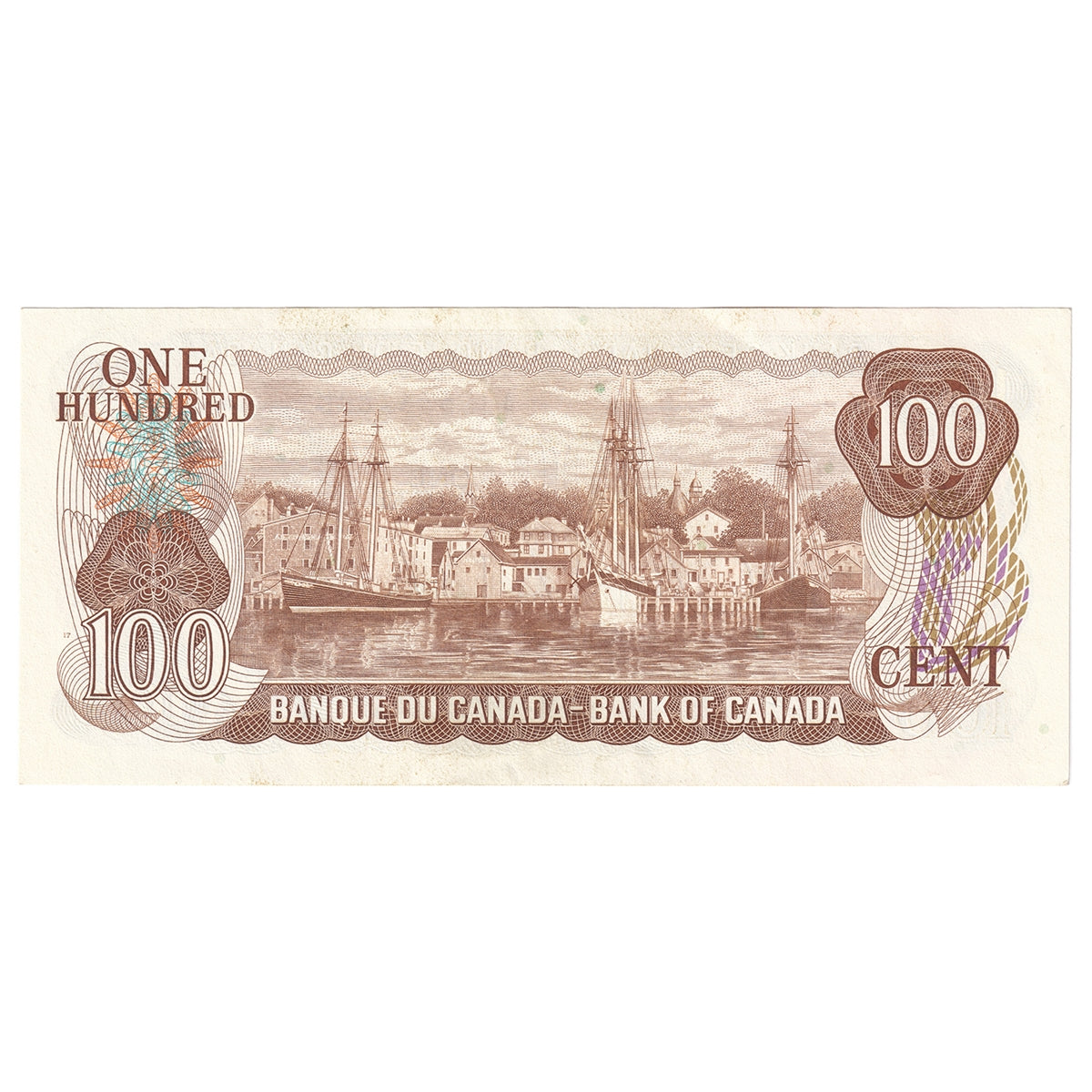BC-52b 1975 Canada $100 Crow-Bouey, AJE, Almost Uncirculated (AU50)
