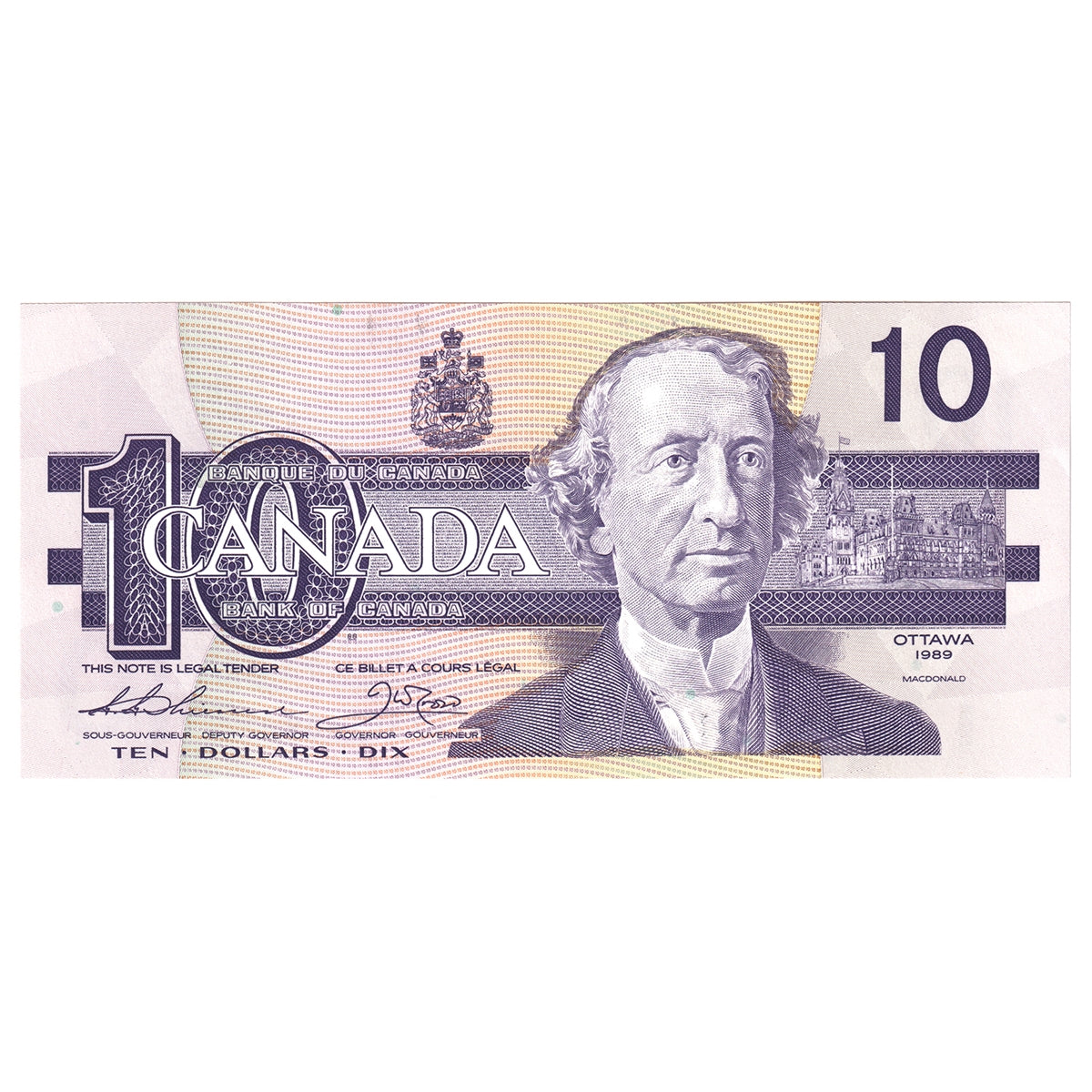 BC-57a 1989 Canada $10 Thiessen-Crow, AEW, AU-UNC (AU55)