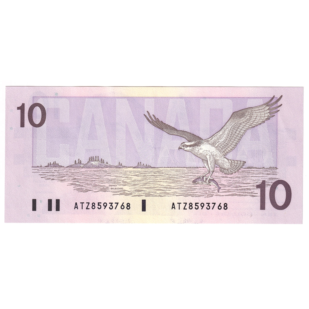 BC-57a 1989 Canada $10 Thiessen-Crow, ATZ, AU