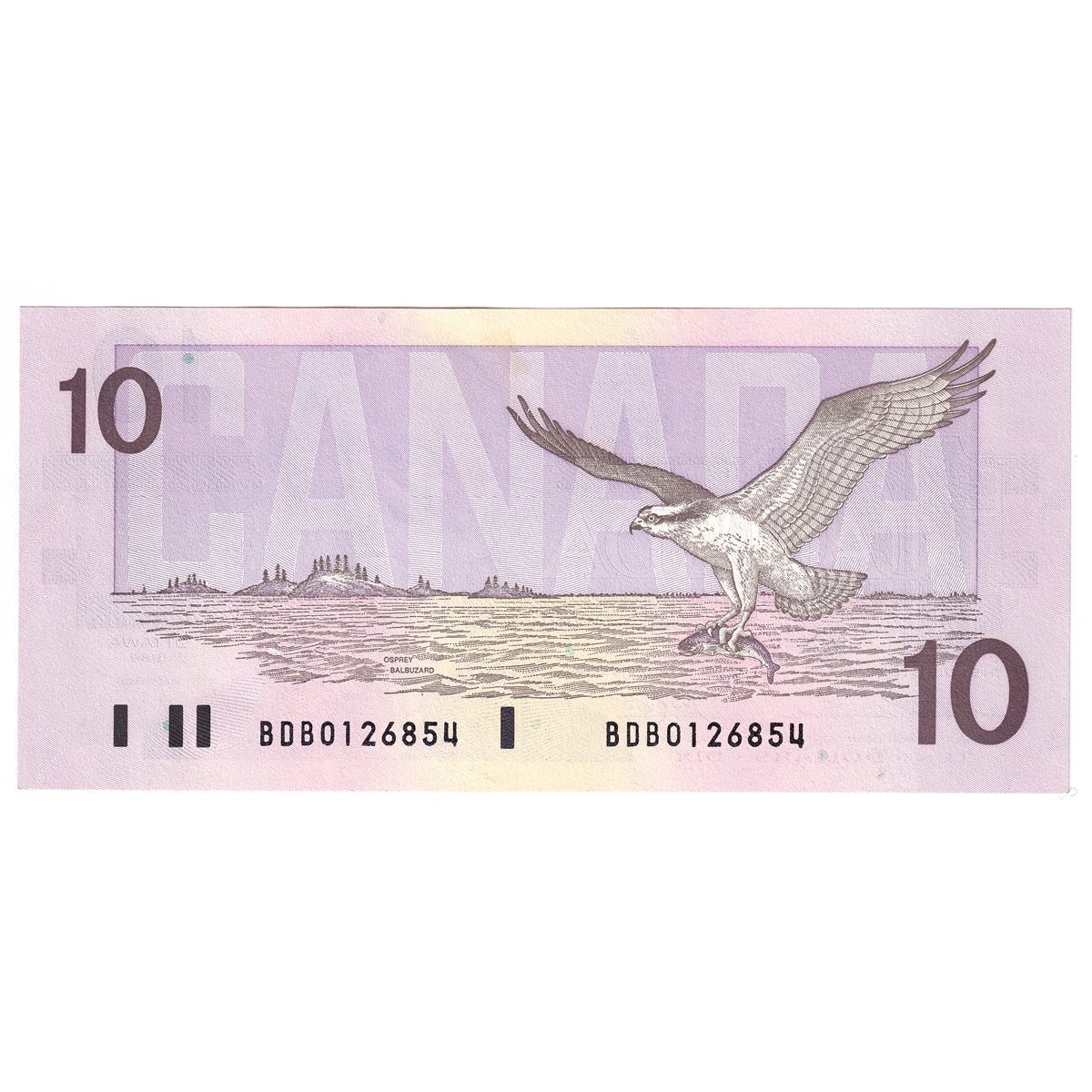 BC-57a 1989 Canada $10 Thiessen-Crow, BDB, UNC