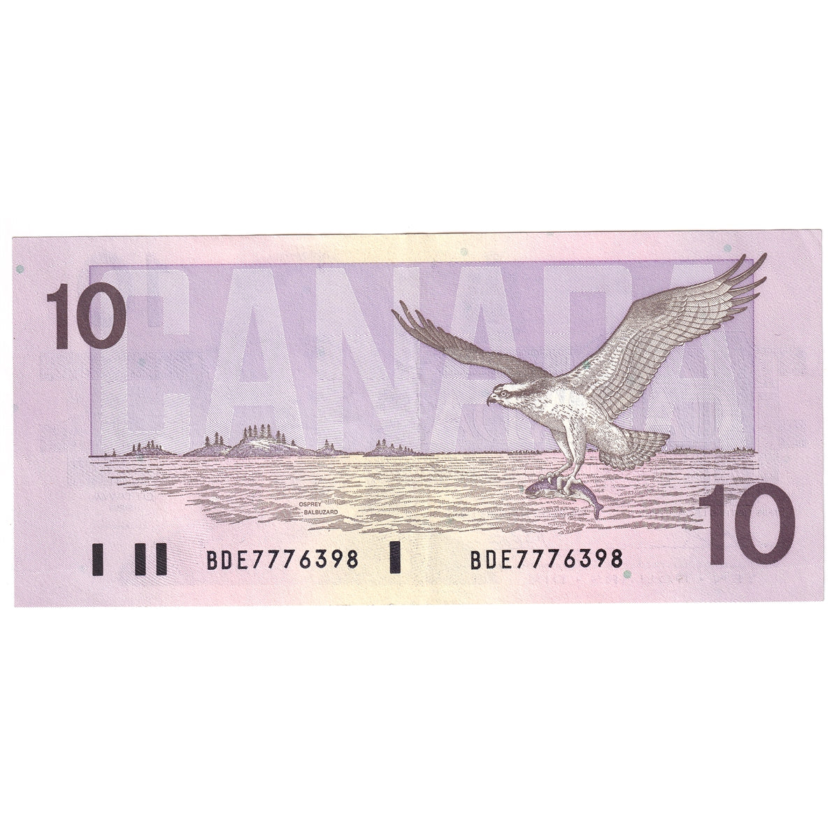 BC-57a 1989 Canada $10 Thiessen-Crow, BDE, AU
