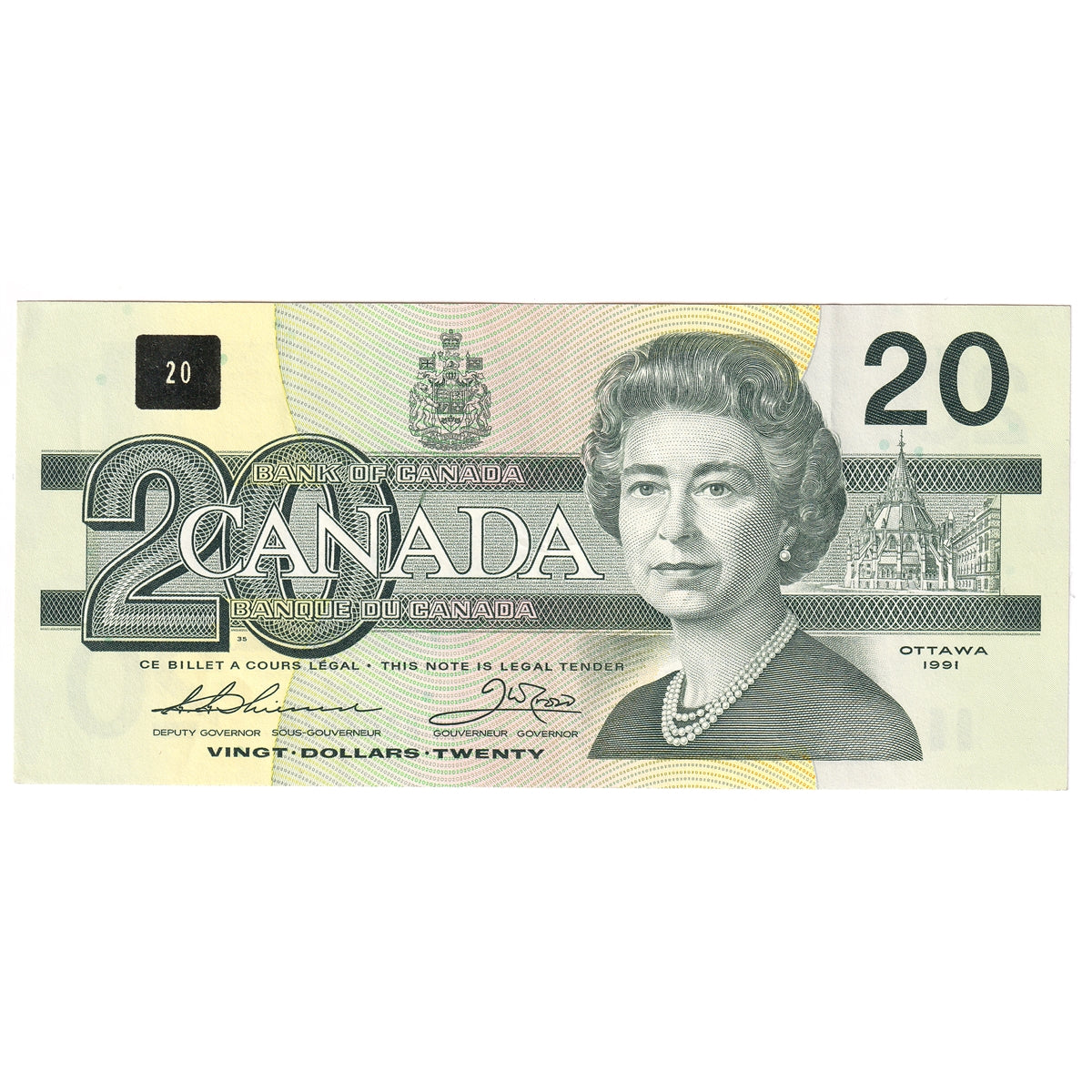 BC-58a 1991 Canada $20 Thiessen-Crow, EIF, CIRC