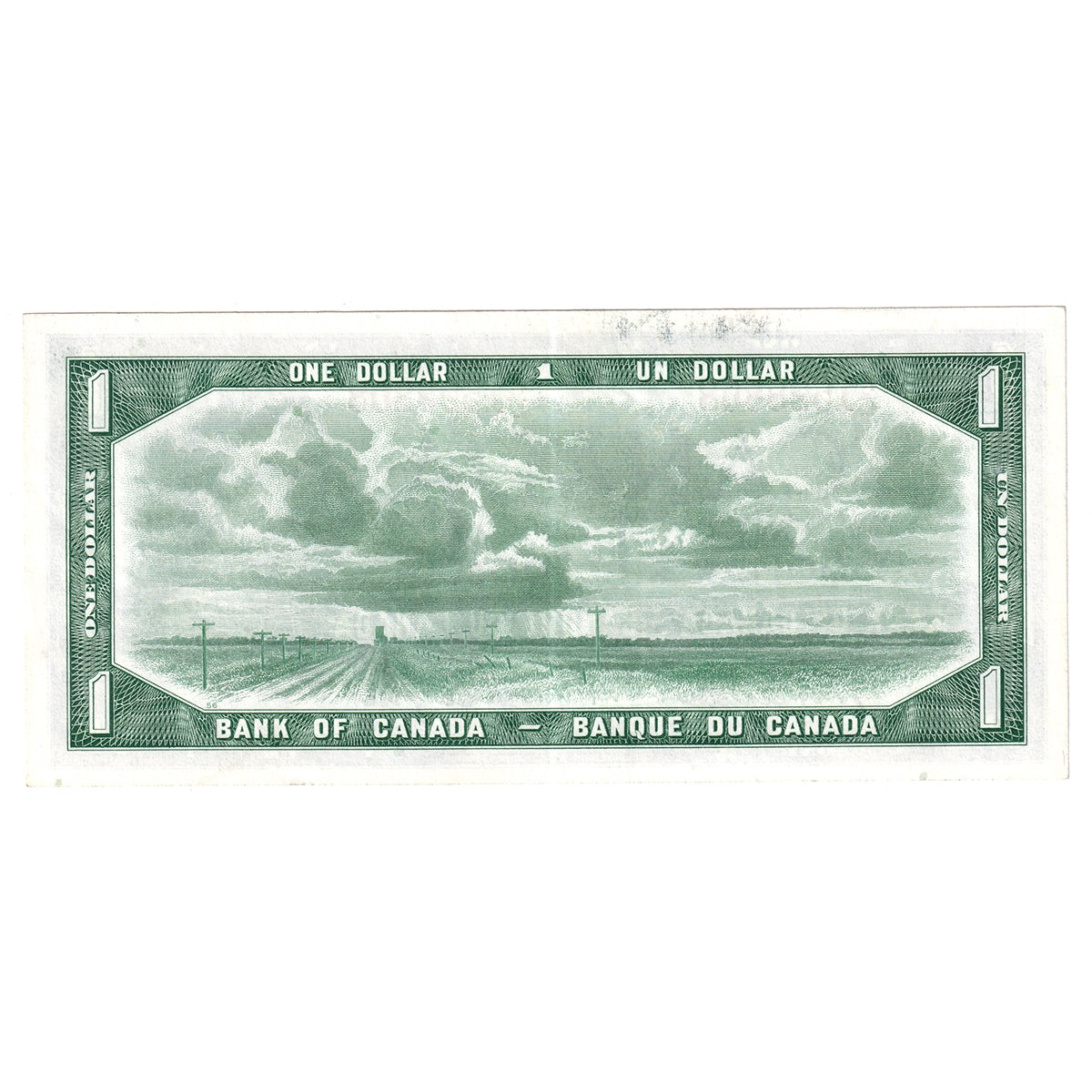 BC-37a 1954 Canada $1 Beattie-Coyne, O/L, AU-UNC