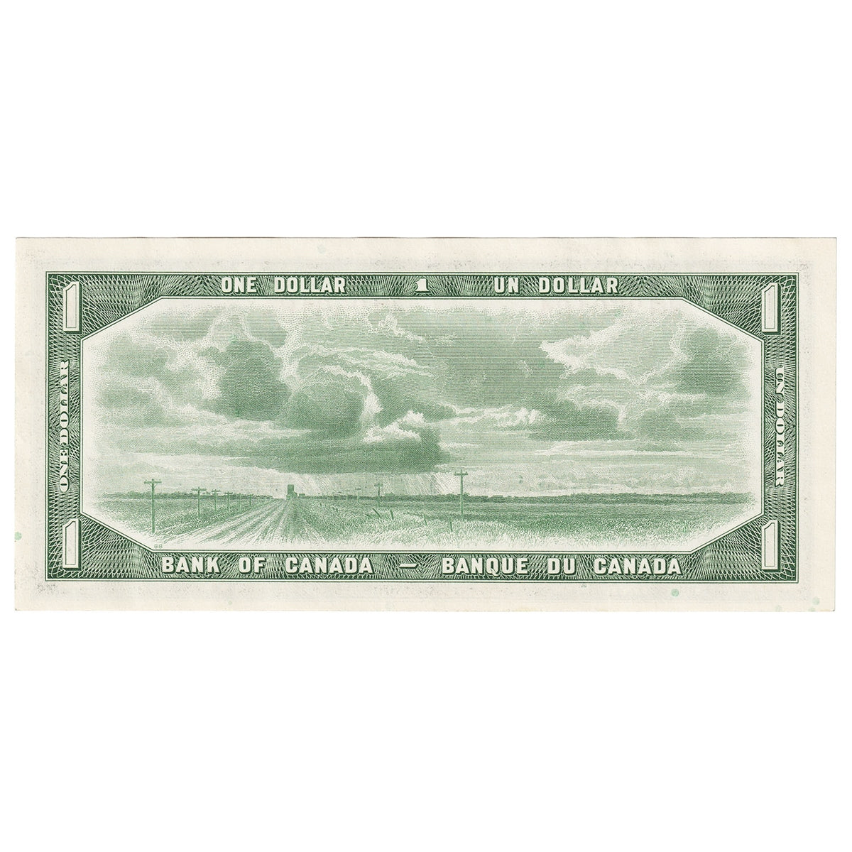 BC-37b 1954 Canada $1 Beattie-Rasminsky, T/N, Almost Uncirculated (AU50)