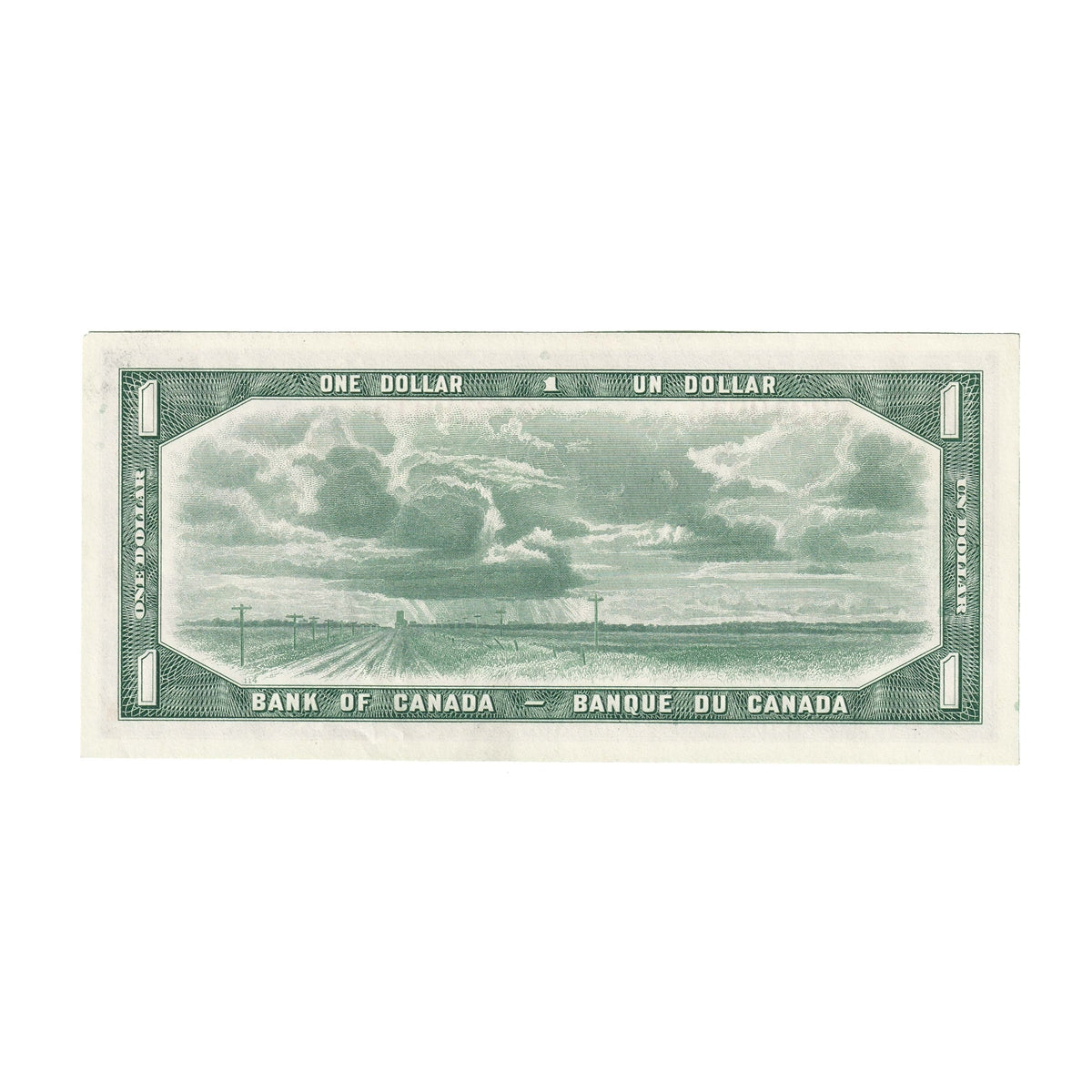 BC-37b 1954 Canada $1 Beattie-Rasminsky, X/O, AU-UNC (AU55)