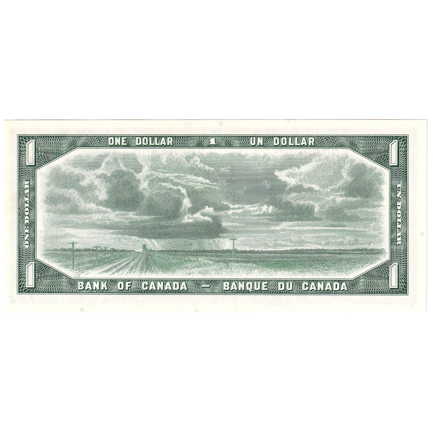 BC-37b 1954 Canada $1 Beattie-Rasminsky, D/Y, Almost Uncirculated (AU50)