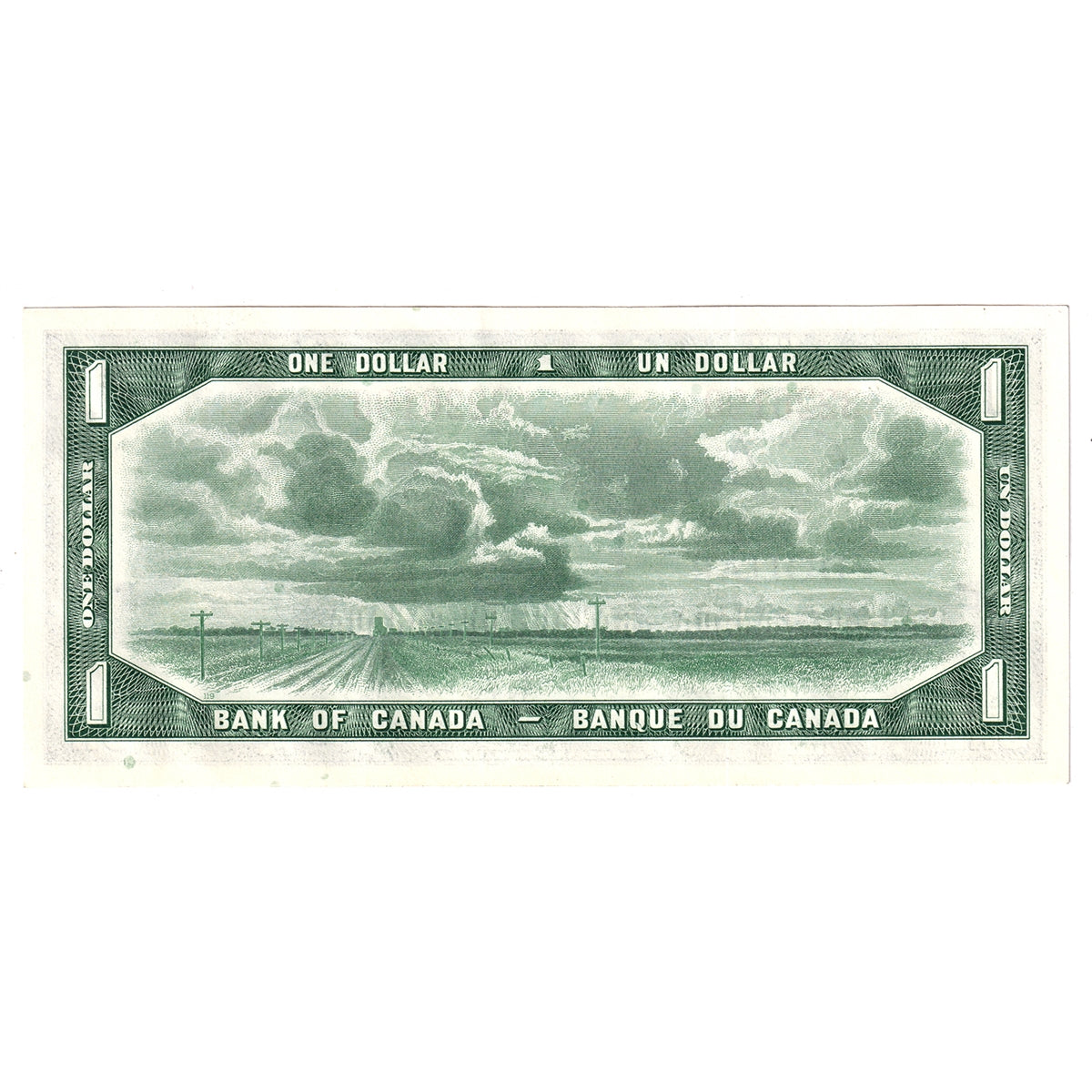 BC-37b 1954 Canada $1 Beattie-Rasminsky, K/Y, Almost Uncirculated (AU50)