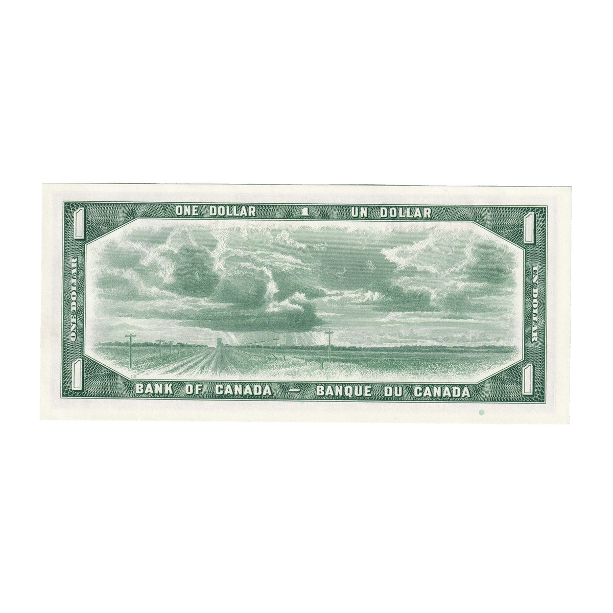 BC-37b 1954 Canada $1 Beattie-Rasminsky, L/Y, Uncirculated (MS60)