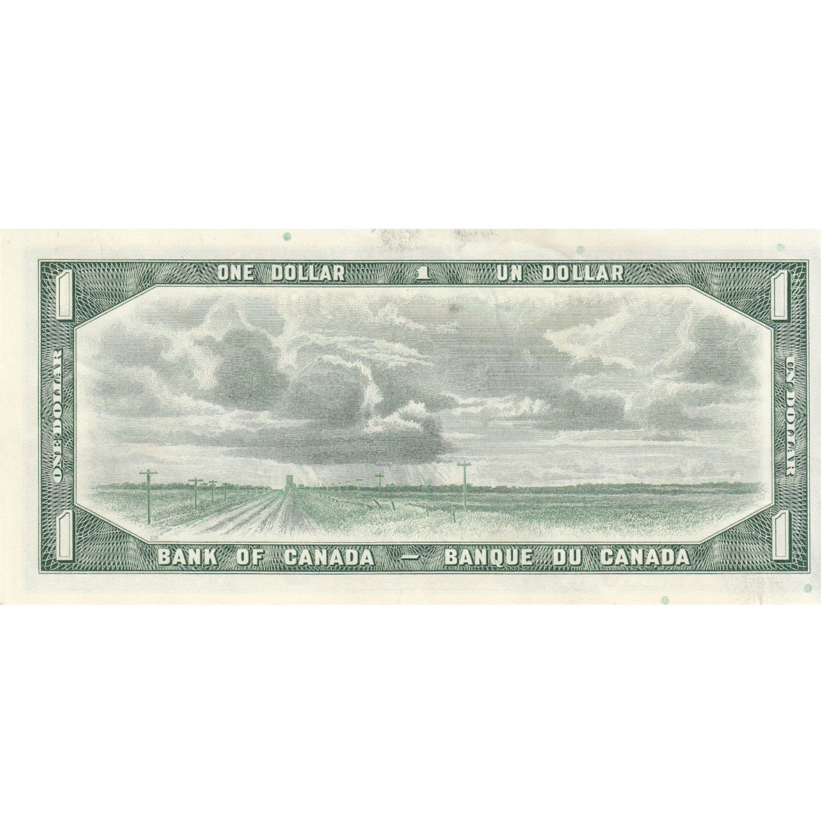 BC-37b 1954 Canada $1 Beattie-Rasminsky, L/Y, Almost Uncirculated (AU50)